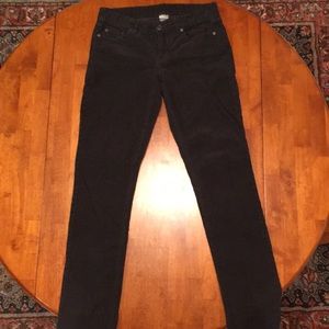 J Crew Skinny Leg Black Corduroy Pant